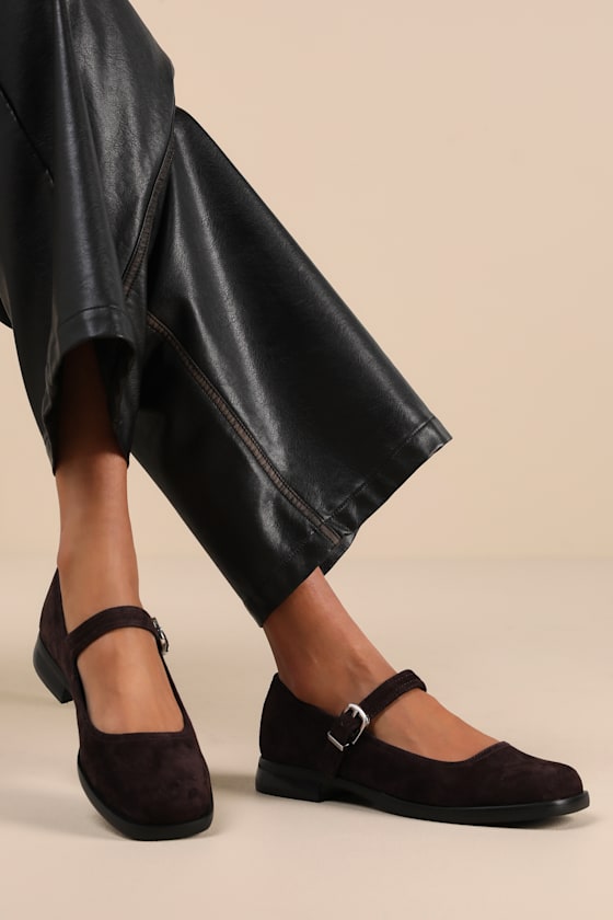 Delancy Brown Suede Leather Mary Janes 5