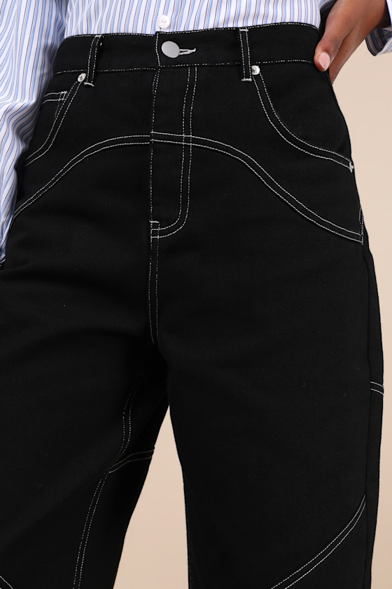 Lulus Coveted Element Black Twill Carpenter Pants In Black