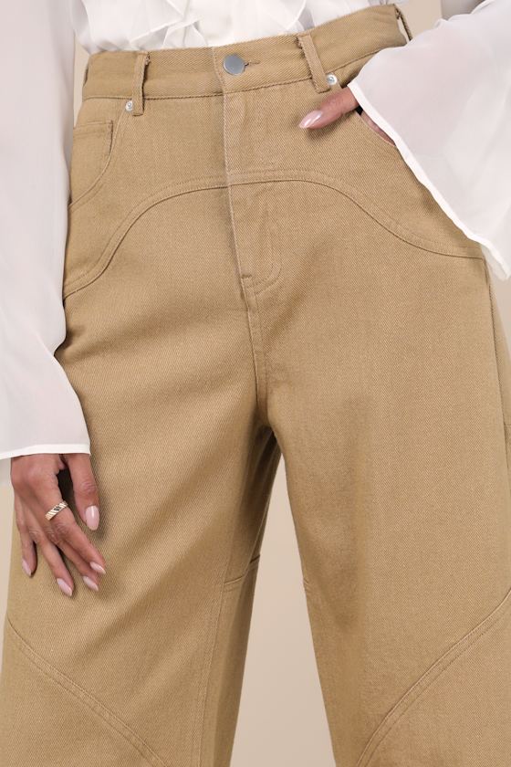 LULUS COVETED ELEMENT TAN TWILL CARPENTER PANTS