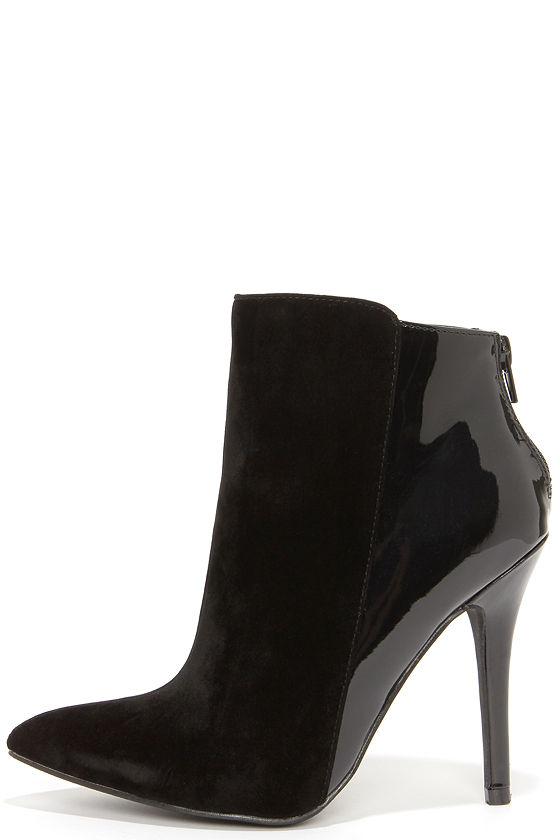 pointed booties heels