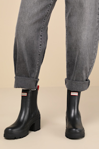 Miana Black Platform Waterproof Leather Ankle Boots 1