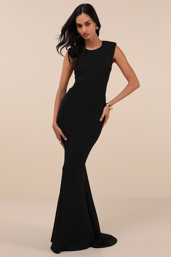Lulus Captivating Perfection Black Backless Sleeveless Maxi Dress In Black