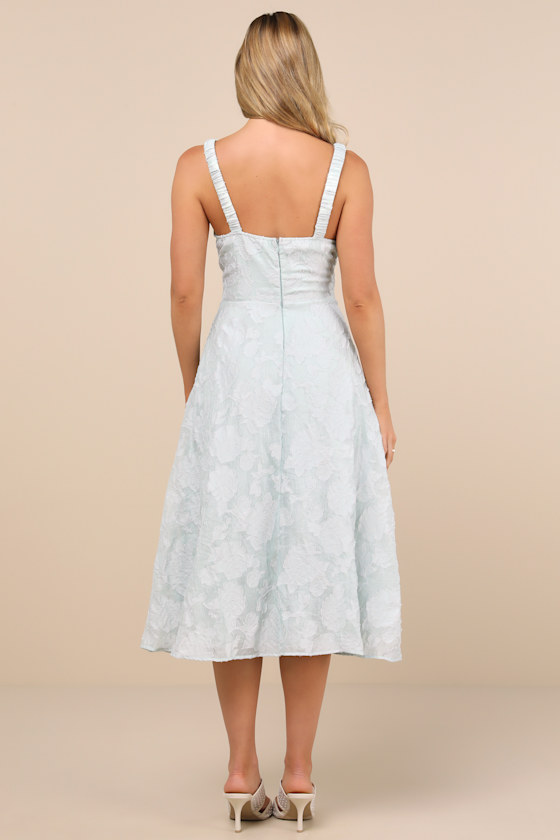 Shop Lulus Pristine Muse Mint Green Jacquard Skater Midi Dress