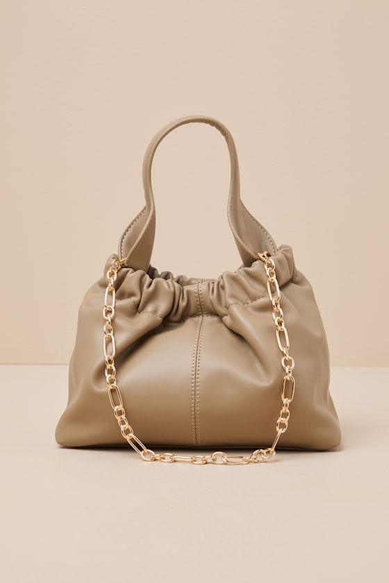 Shop Lulus Majken Olive Green Vegan Leather Chain Crossbody Bag