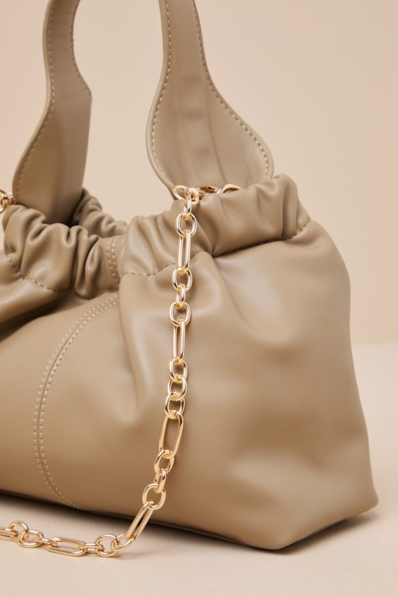 Shop Lulus Majken Olive Green Vegan Leather Chain Crossbody Bag