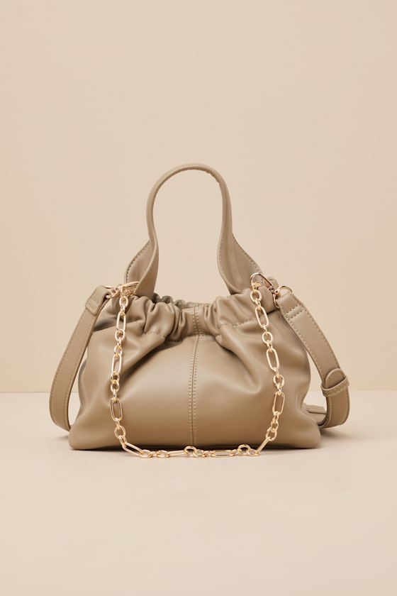 Shop Lulus Majken Olive Green Vegan Leather Chain Crossbody Bag