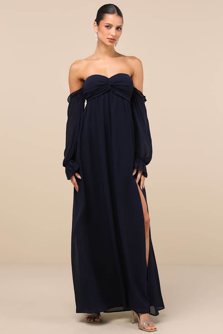 chinese dress ladies Elegant Sydney Navy Maxi Dress main image 1