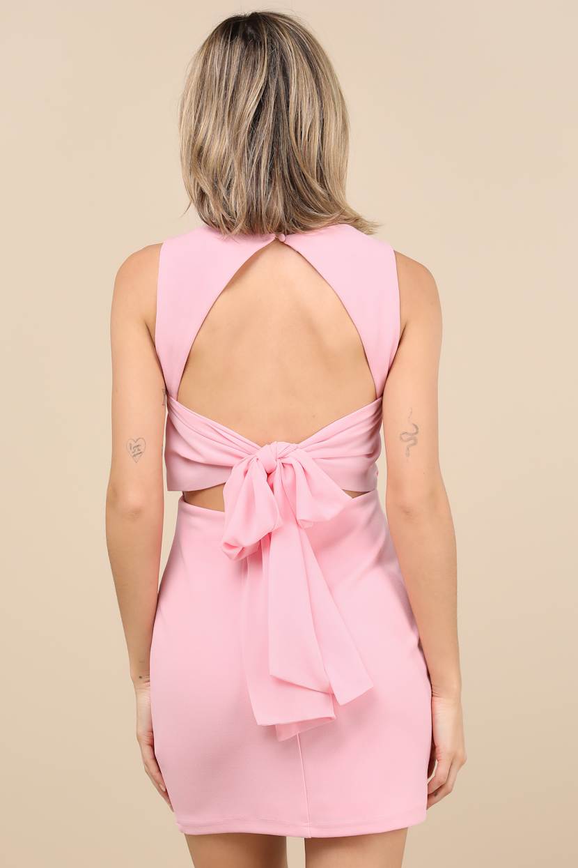 Light Pink Mini Dress - Tie-Back Dress - Backless Bodycon Dress - Lulus Light Pink Mini Dress - Tie-Back Dress - Backless Bodycon Dress - Lulus