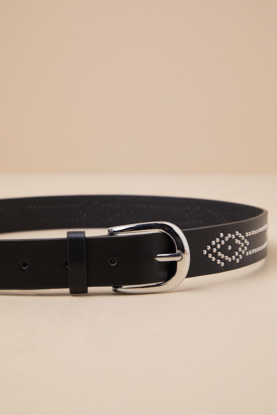 Shop Lulus Western Bestie Black Studded Belt