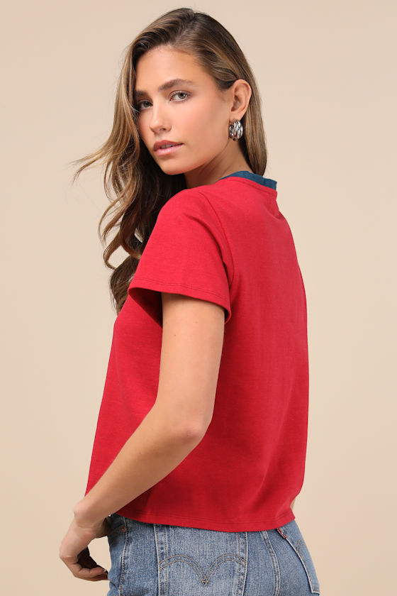 Shop Motel Sakha Adrenaline Red Graphic Tee