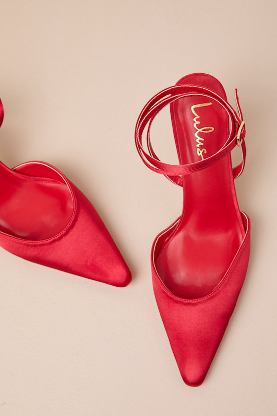 Lulus Izzori Rust Velvet Square Toe Ankle Strap Heels In Red