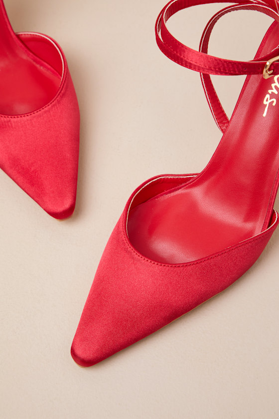 Lulus Izzori Rust Velvet Square Toe Ankle Strap Heels In Red