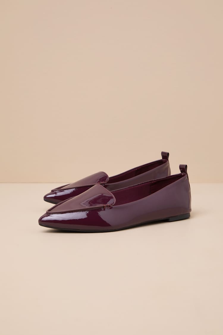 Emmy Bordeaux Patent Pointed Loafers