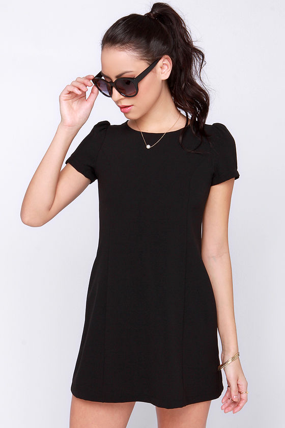 short sleeve little black dress