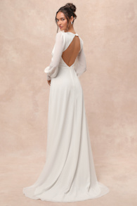 Angelic Adoration White Backless Maxi Dress 2