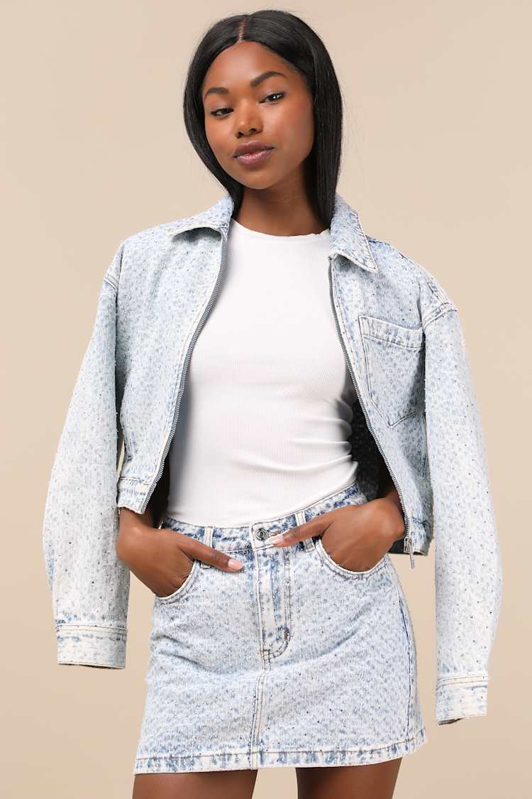 Beck Rhinstone Denim Skirt Beck Rhinstone Denim Skirt