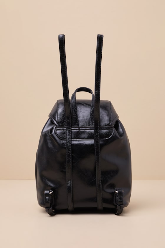 Shop Lulus Taralynn Black Vegan Leather Mini Backpack