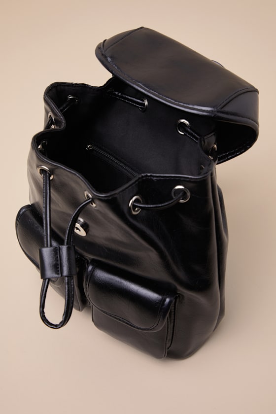 Shop Lulus Taralynn Black Vegan Leather Mini Backpack