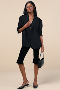 Captivating Poise Black Velvet High-Rise Capri Pants 6