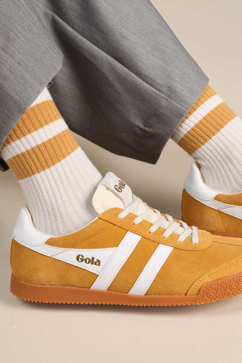 Gola Elan Sun/White - Color Block Sneakers - Suede Sneakers
