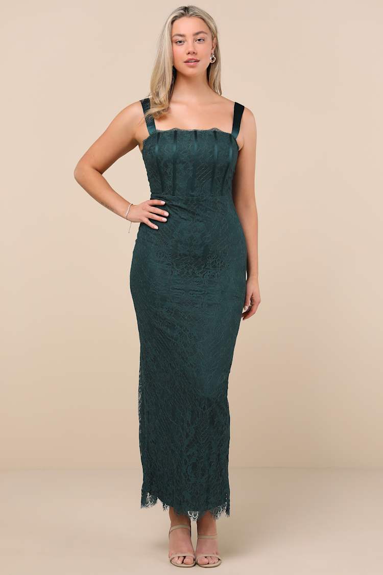 slim fit dress slacks EMERALD CORSET GOWN