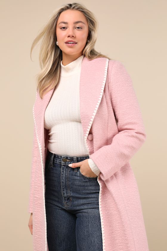Adoring Forecast Pink Belted Coat 8