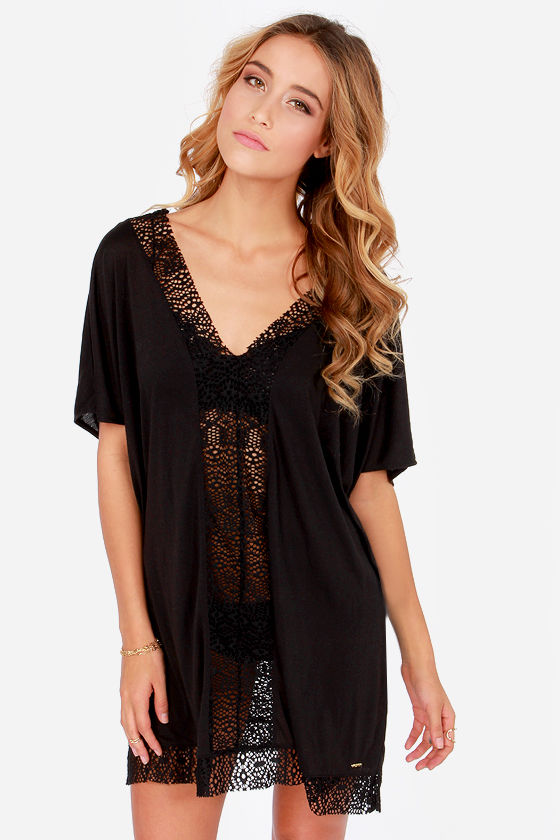 black lace cover up dress