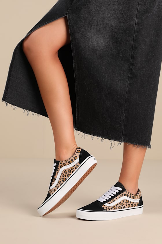 Old Skool Animalier Black Suede Lace-Up Sneakers 1