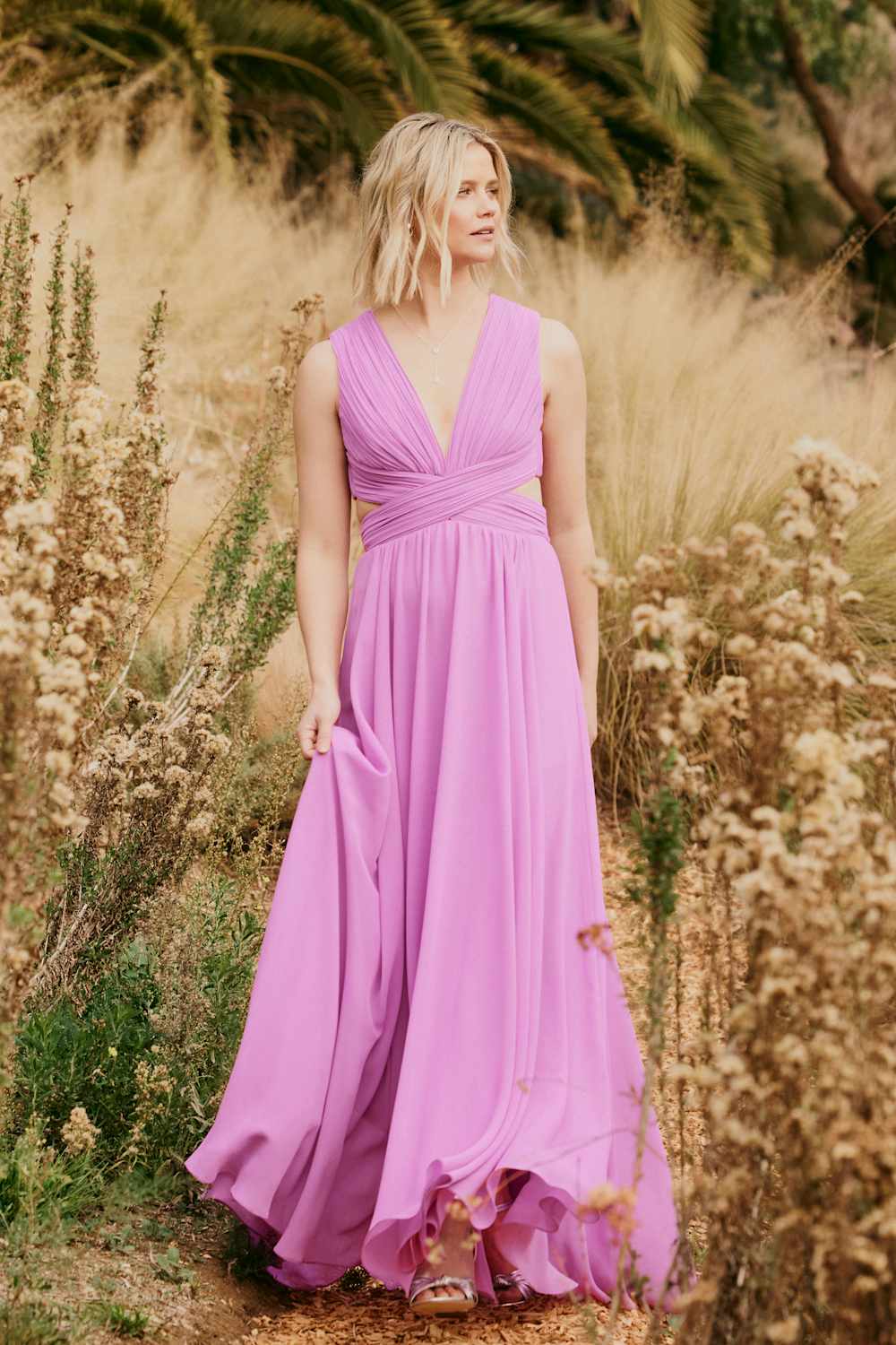 Vivid Imagination Lilac Cutout Maxi Dress