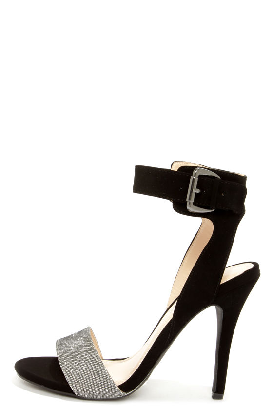 lulus black suede ankle strap heels womens