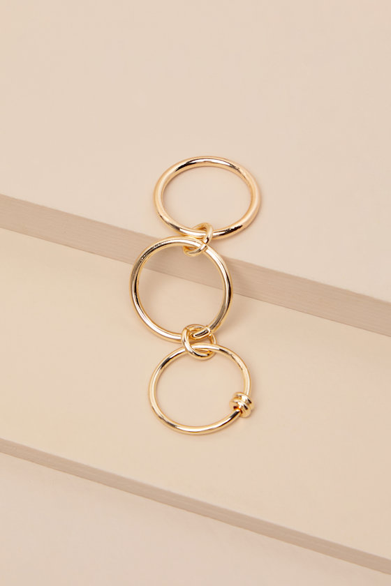 LULUS SLEEK ARRANGEMENT GOLD STACKED RING