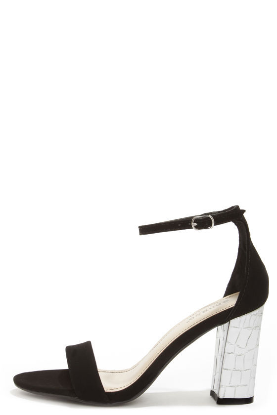 Sexy Ankle Strap Heels - Dress Sandals - Black Shoes - $19.00