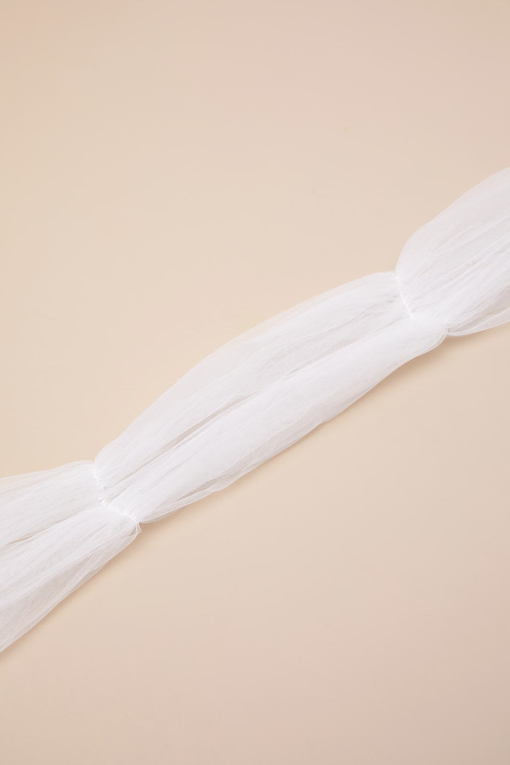Cascading Romance White Tulle Veil Scarf