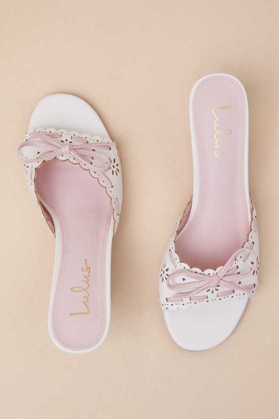 Lulus Malinn White And Pink High Heel Sandals In White And Pink