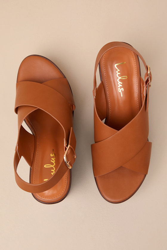 Lulus Steena Tan Platform Wedge Sandals In Tan