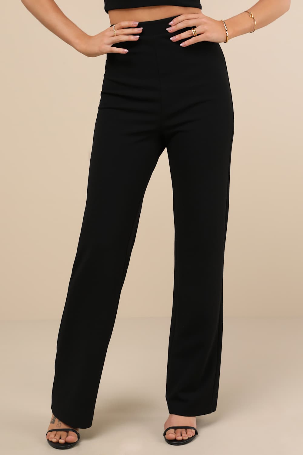 Impressive Aesthetic Black Wide-Leg Two-Piece Jumpsuit