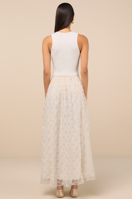 Shop Lulus Completely Charming Ivory Sleeveless Textured Maxi Dress
