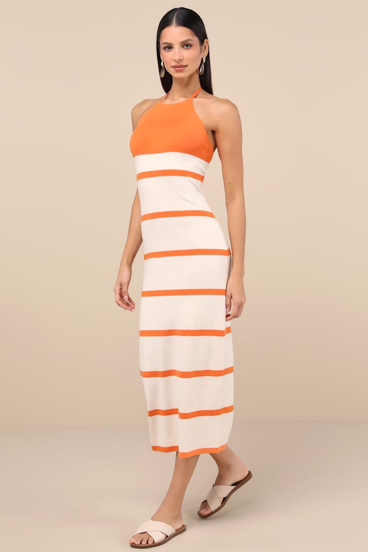 open lace back dress Kelsey striped maxi tee dress main image 1