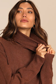 Amazing Memories Brown Cowl Neck Sweater 4