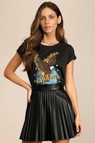 Better Luck Next Time Black Vegan Leather Pleated Mini Skirt 1