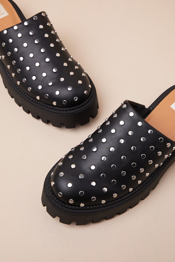 Dolce Vita Lexy Black Studded Platform Clogs In Black
