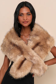 Always Posh Brown Faux Fur Stole 4