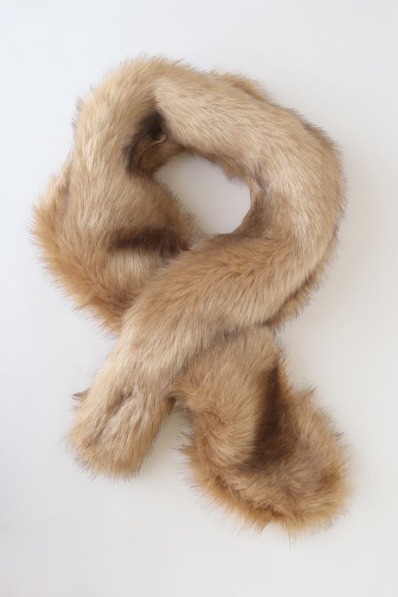 Always Posh Brown Faux Fur Stole - thumbnail 4