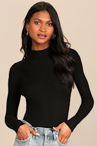 Crawford Black Long Sleeve Mock Neck Bodysuit 2