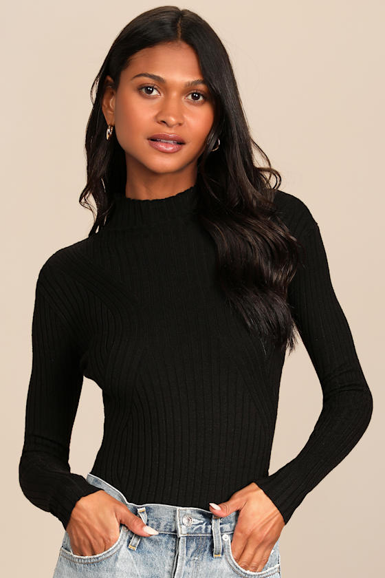 Crawford Black Long Sleeve Mock Neck Bodysuit 2