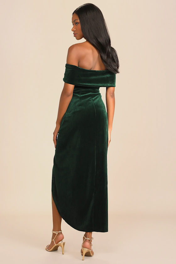 Emerald Green Maxi - Green Velvet Maxi - OTS Maxi Dress - Image 4
