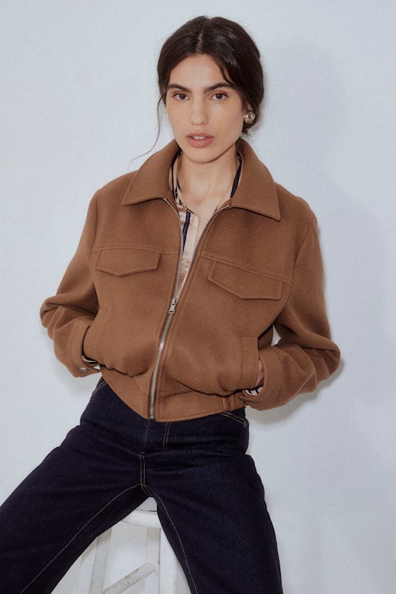 Lulus Top-notch Comfort Brown Collared Bomber Jacket In Brown