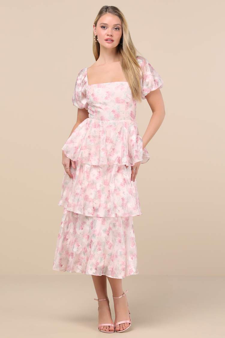 knee length dresses for ladies Lily Richelieu Powder Pink Midi Dress main image 0