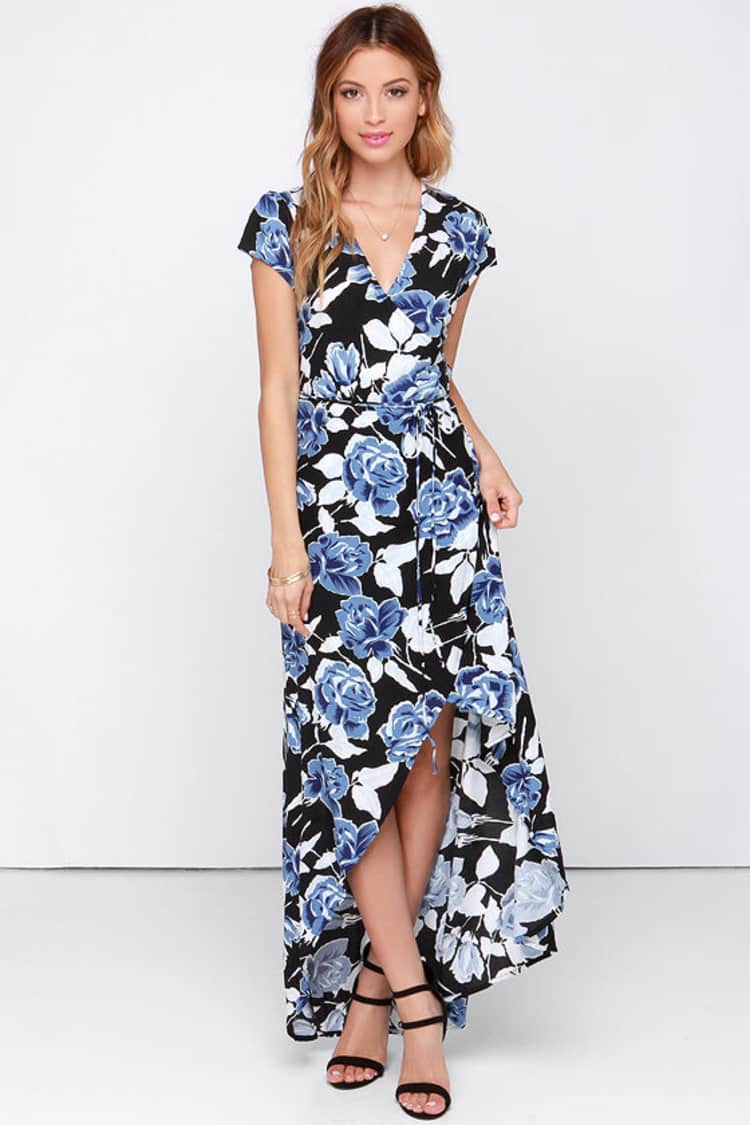 Faithfull the Brand Lulu Dress - Maxi Dress - Black Floral Print Dress - Wrap Dress - $117.00 - Lulus Faithfull the Brand Lulu Dress - Maxi Dress - Black Floral Print Dress - Wrap Dress - $117.00 - Lulus