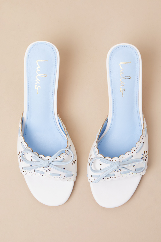 Lulus Malinn White And Blue High Heel Sandals In White And Blue